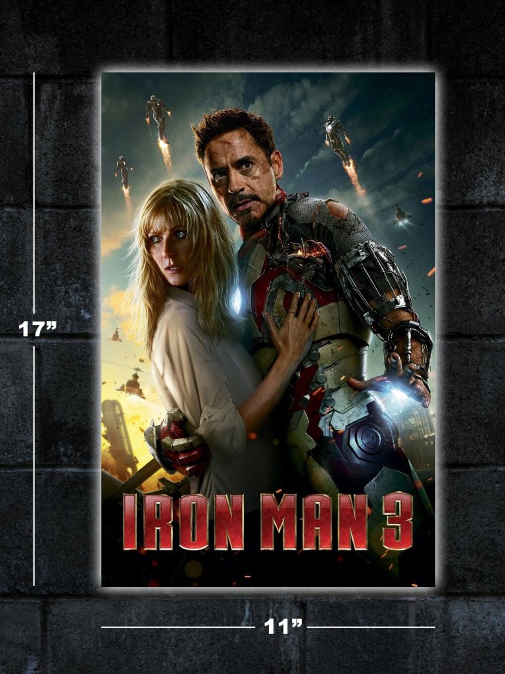 Iron Man 3 movie poster 11x17 art print merch marvel Robert Downey Jr Tony Stark